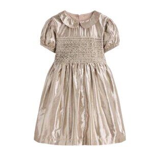 Mini Boden Gold Metallic Smocked Party Dress - Two Matching Sizes for Sisters!
